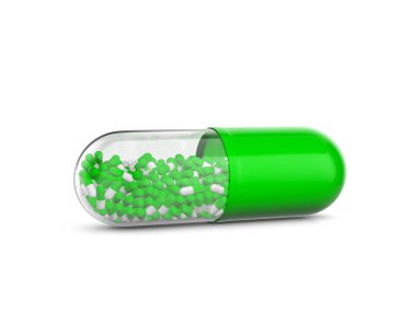 Beyaz üzerine kapsül pill