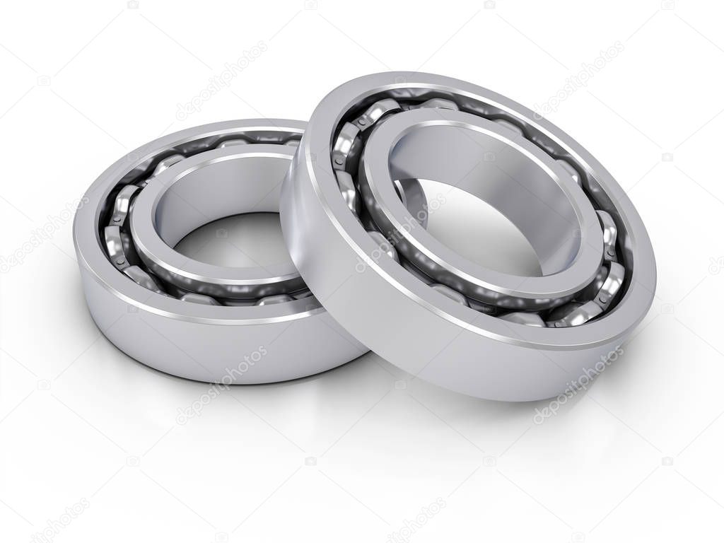 Ball bearings on white