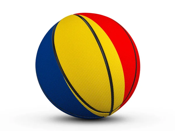 Basket ball Rumäniens flagga — Stockfoto