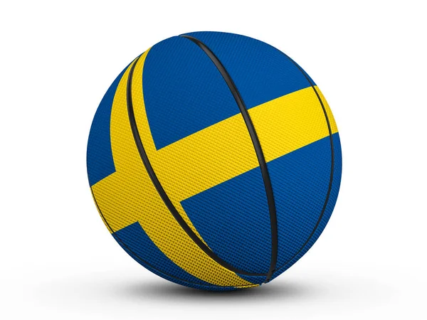Balón Baloncesto Bandera de Suecia —  Fotos de Stock