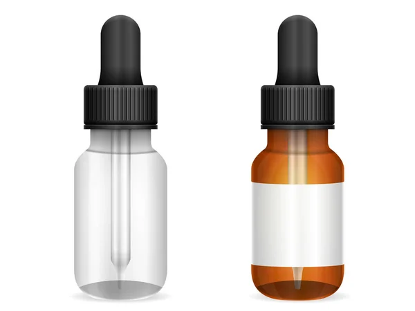 Conjunto de botellas médicas de vidrio — Vector de stock