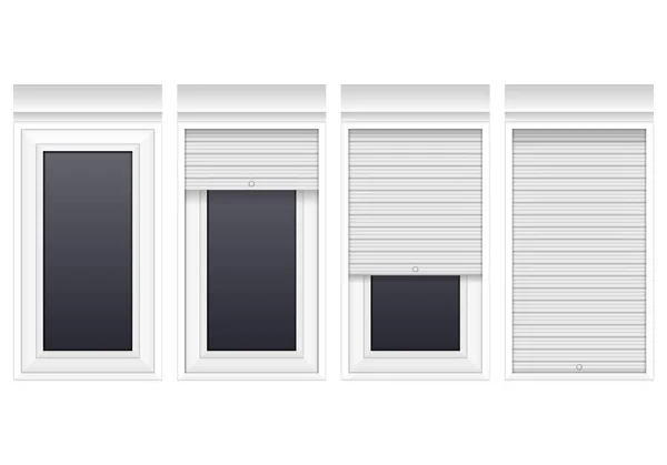 Window with rolling shutters — Stock Vector