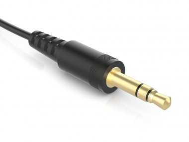 Beyaz üzerine stereo jak