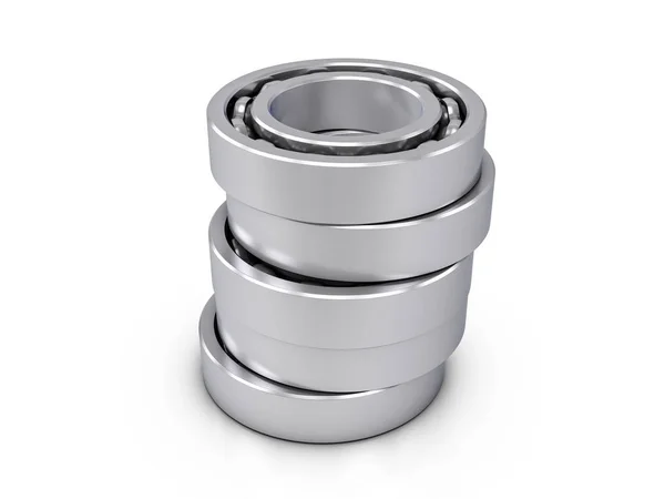 Ball bearings on white — Stock Photo, Image