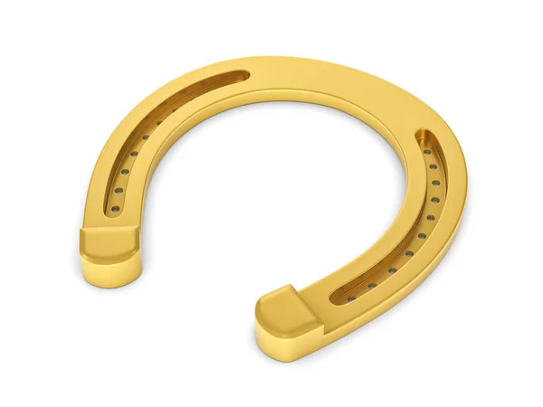 Gold horseshoe on white — Stock Photo, Image