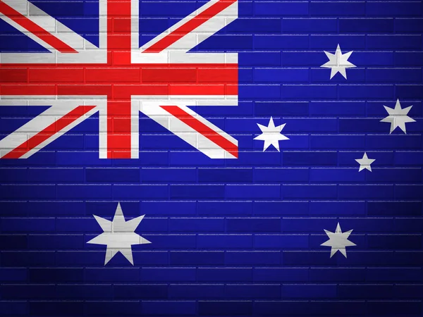 レンガ壁のオーストラリアの旗 — ストックベクタ