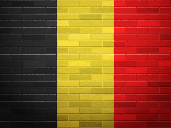 Tegel vägg Belgien flagga — Stock vektor