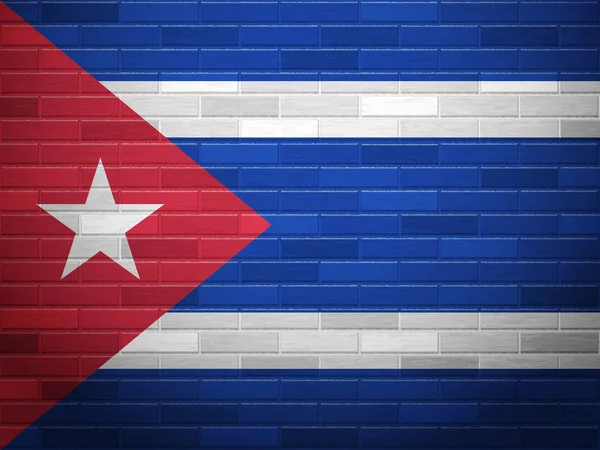 Ziegelsteinmauer Kubaflagge — Stockvektor