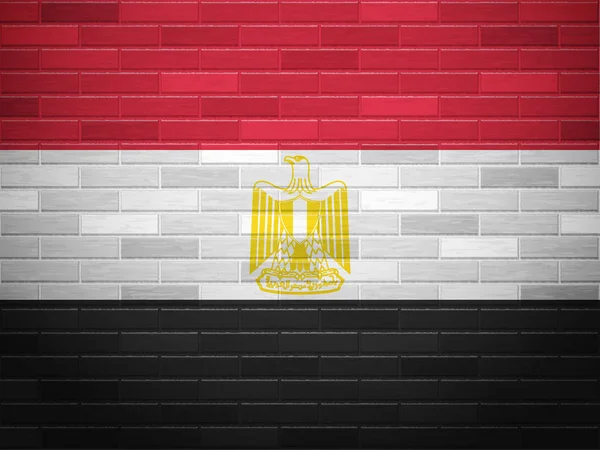Parede de tijolo Bandeira do Egito — Vetor de Stock