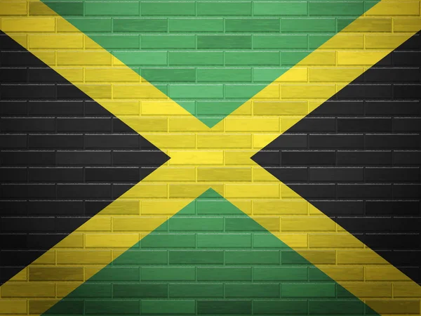 Baksteen muur Jamaica vlag — Stockvector