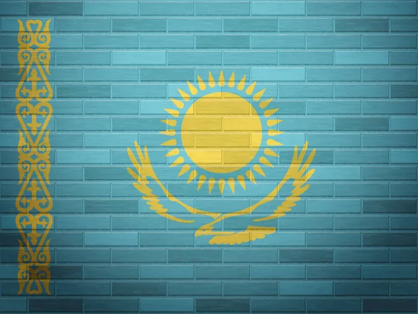 Tuğla duvar Kazakistan bayrağı