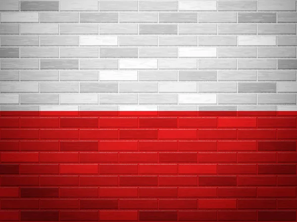 Brick wall Poland flag — Stock Vector