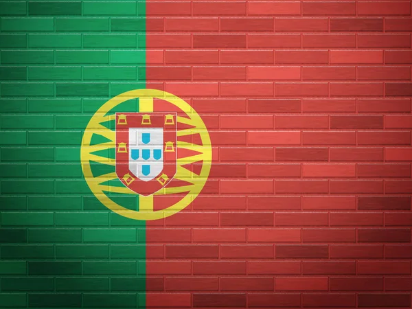 Parede de tijolo Bandeira Portugal —  Vetores de Stock