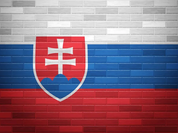 Brick wall Slovakia flag — Stock Vector
