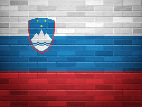 Mur de briques drapeau Slovénie — Image vectorielle