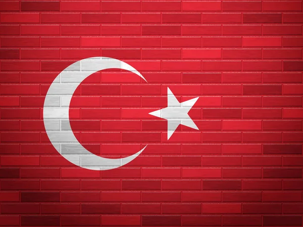 Brick wall Turkey flag — Stock Vector