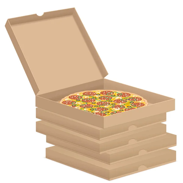 Pizza in box — Stock Vector