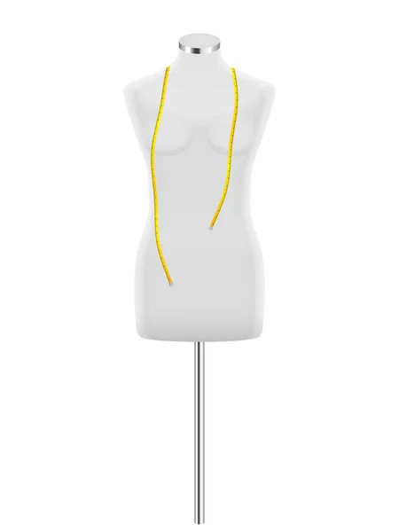 Dressmaker mannequin on white — Stock Vector