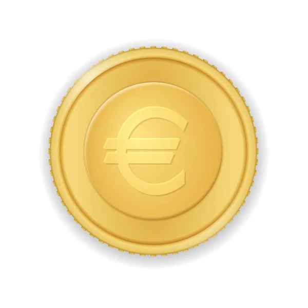 Pièce d'or avec symbole euro — Image vectorielle