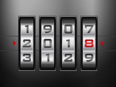 Metalik şifreli kilit yeni yıl