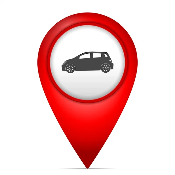 Map marker with car symbol — Stock Vector