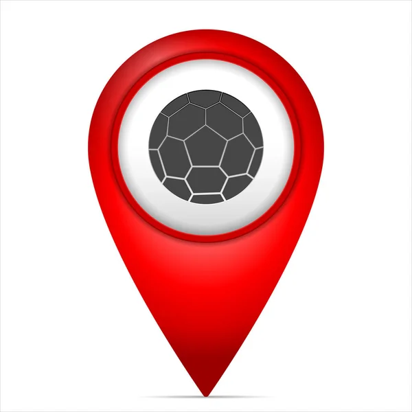 Harita işareti futbol simgesiyle — Stok Vektör