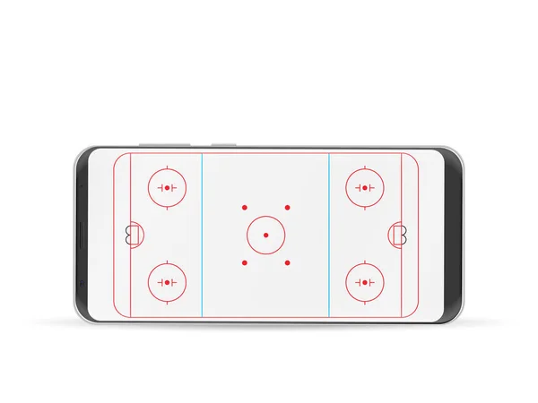 Inteligentny telefon lodowisko hokejowe — Wektor stockowy