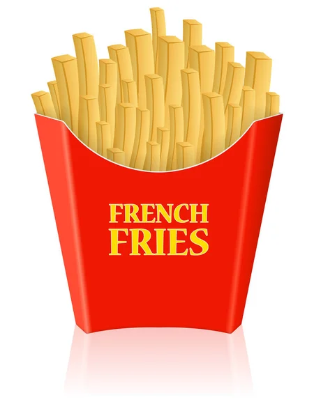 Franse frietjes op wit — Stockvector