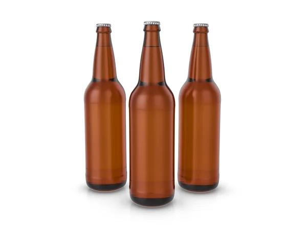 Beer bottles on white — Stock Photo, Image