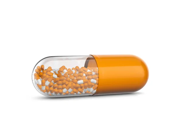 Capsule pil op wit — Stockfoto