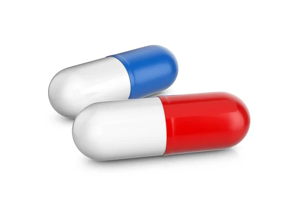 Kapszula tabletták, fehér — Stock Fotó