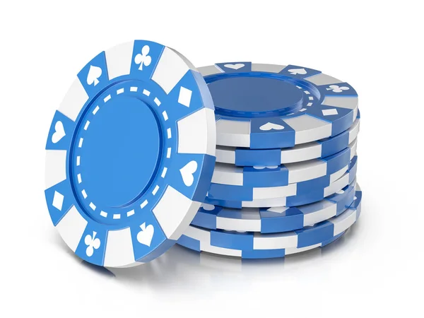 Casino chips op wit — Stockfoto
