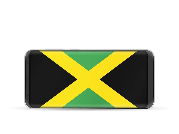 Téléphone intelligent drapeau Jamaïque — Image vectorielle