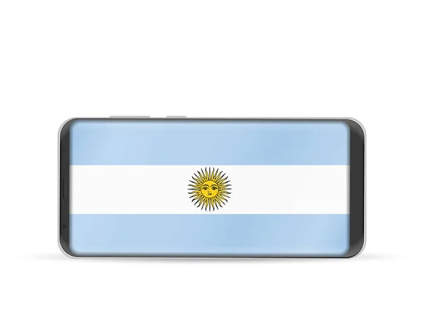 Smart phone Argentina flag — Stock Vector