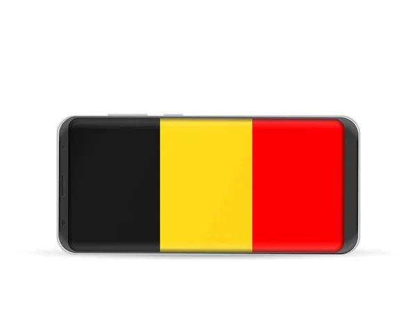 Slimme telefoon België vlag — Stockvector