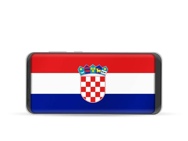 Szúró telefon Horvátország zászló — Stock Vector