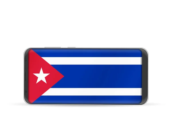 Téléphone intelligent Cuba drapeau — Image vectorielle