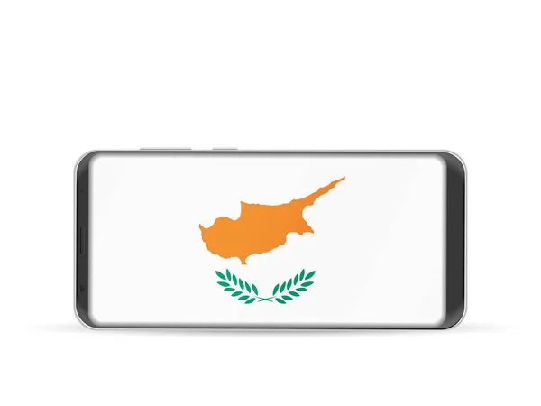 Akıllı telefon Kıbrıs bayrağı — Stok Vektör