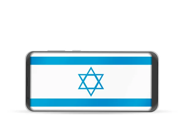 Teléfono inteligente Bandera de Israel — Vector de stock