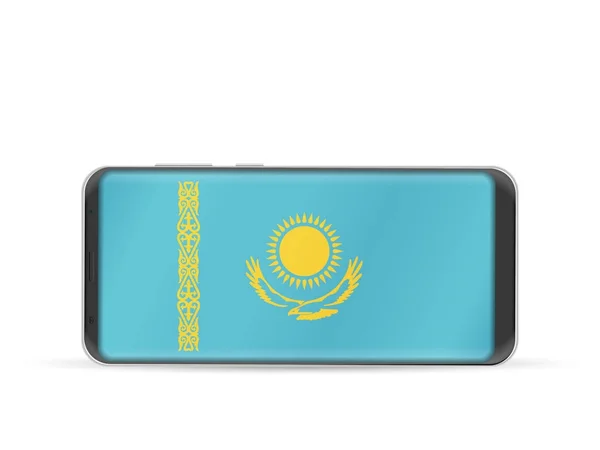 Smart phone Kazakhstan flag — Stock Vector