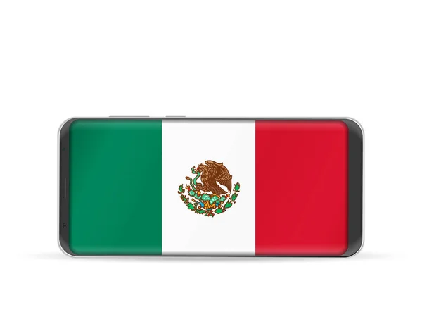 Telefone inteligente Bandeira do México —  Vetores de Stock