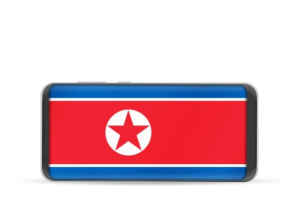 Telefone inteligente bandeira da Coreia do Norte — Vetor de Stock