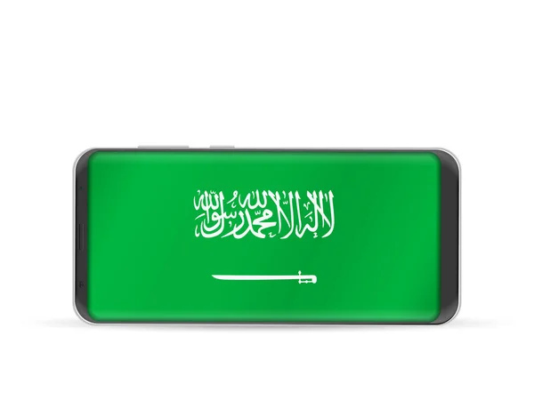 Ponsel pintar bendera Arab Saudi - Stok Vektor