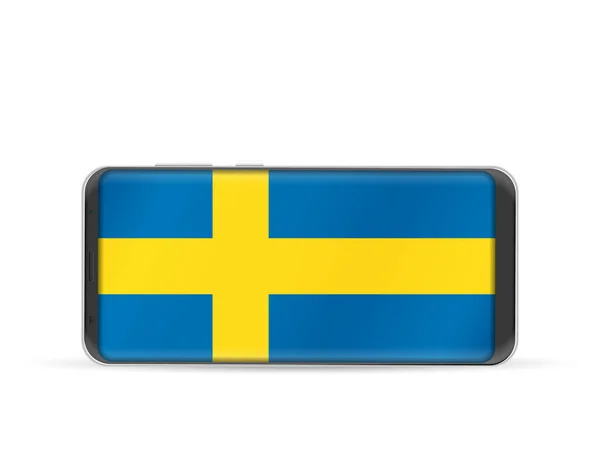 Slimme telefoon vlag van Zweden — Stockvector
