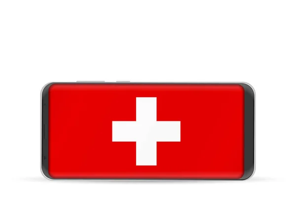 Teléfono inteligente Bandera de Suiza — Vector de stock