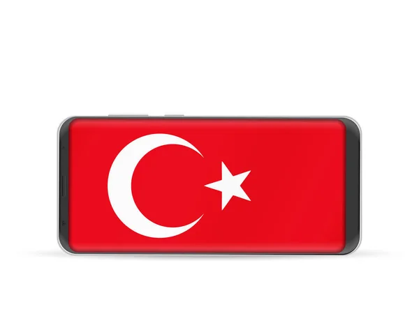 Smart phone Turkey flag — Stock Vector