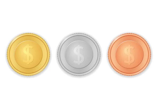 Münzen Mit Dollarsymbol — Stockvektor