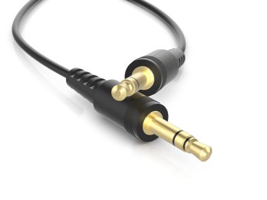 Beyaz üzerine stereo jak