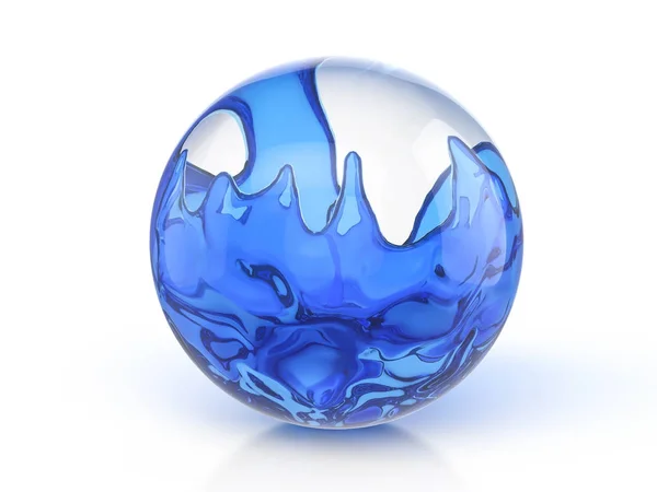 Стеклянный шар с голубой жидкостью — стоковое фото
