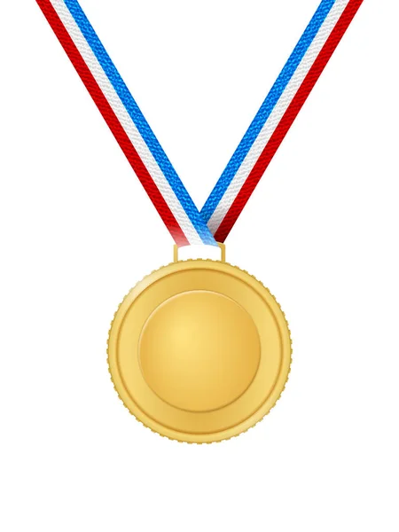 Gouden medaille op wit — Stockvector